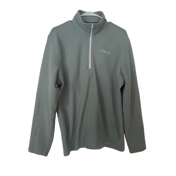 Columbia Womens Green Long Sleeve Fleece Stand-Up Collar Half Zip Sweater Medium - Picture 2 of 13